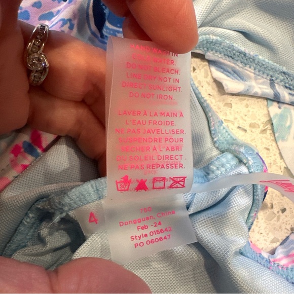 NWOT LILLY PULITZER Size 4 JOSSETTE Coral ONE-PIECE SWIMSUIT BAHAMAS BEACHCOMBER - Picture 10 of 13